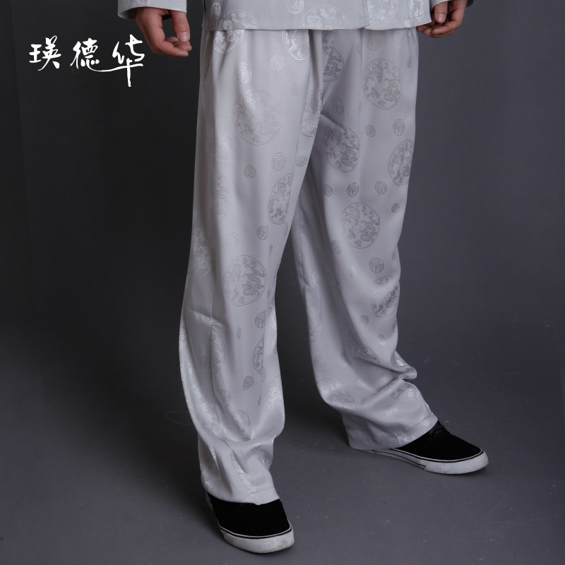 Ying Tak Wah middle-aged men spring clothing suit pants casual pants for men, Silk Clothing men, clothing men shorts