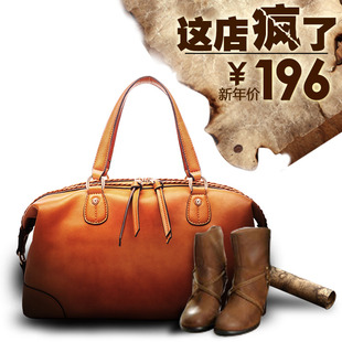  新款欧美时尚牛皮真皮女包 潮女百搭女士包包手提斜跨包
