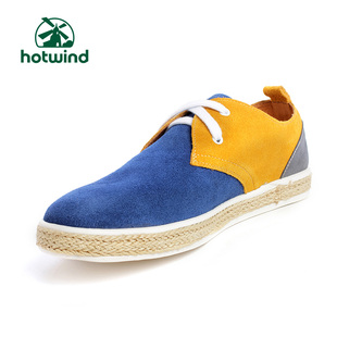  热风OFFCOS新款拼色磨砂皮系带舒适休闲男鞋板鞋61S3114