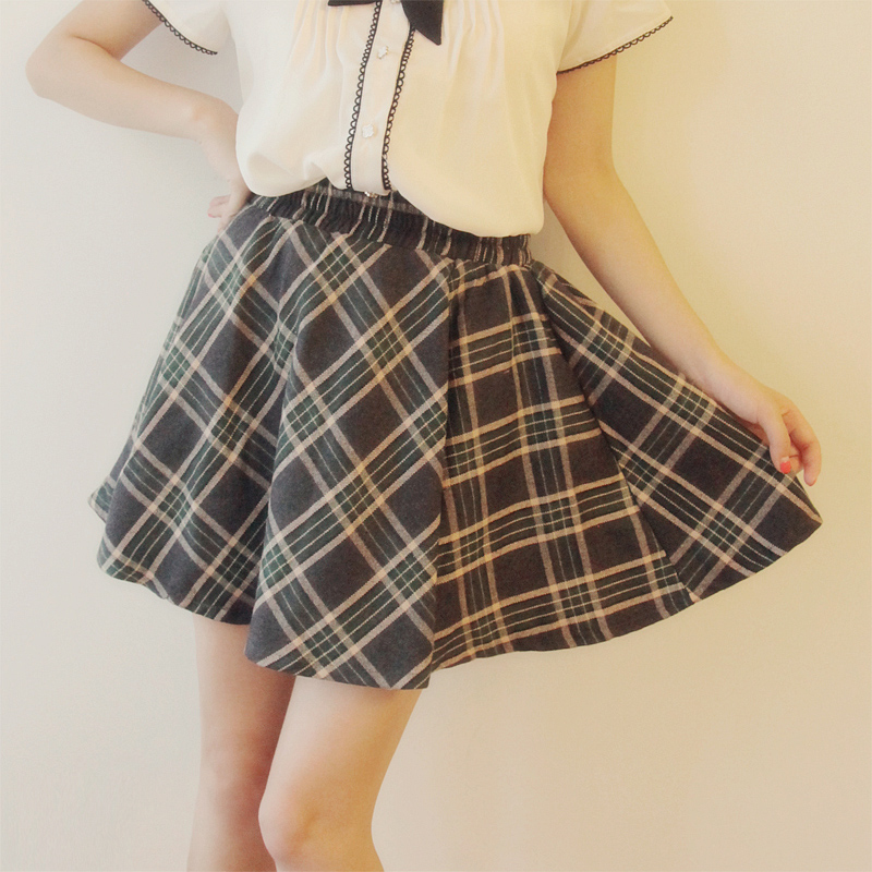 学院风格子格纹...