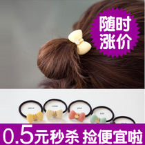 1818 义乌饰品工厂批发 糖果色头绳兔耳朵亮面发圈发绳发饰头饰女