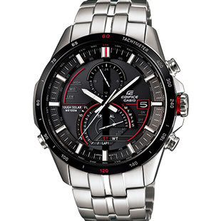  联保 卡西欧 Casio 光能万年历指针钢带男表 EQS-A500DB-1A