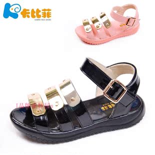  卡比菲女童凉鞋 夏季新款儿童摇摇鞋 金属亮片韩版公主潮鞋