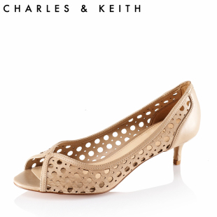  Charles&Keith女式春夏镂空鱼嘴中跟凉鞋CK1-60580016
