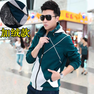 2013新款韩版男士外套 保暖加厚加绒卫衣男款
