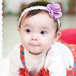  杰米本 新款 韩版 点点花朵 儿童发带/发饰/宝宝发带