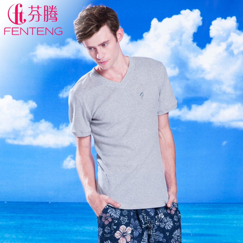Finnish free Pajamas new 2013 summer fashion short sleeve home men's simple casual clothing more than mid layers can be selected