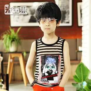  米西果 儿童跨栏背心童装男童夏装新款无袖t恤韩版潮bxB3311