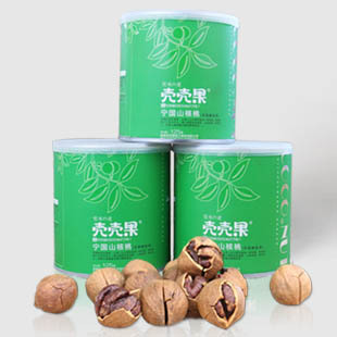  壳壳果 坚果零食 罐装 安徽特产 手剥山核桃  椒盐125g*2