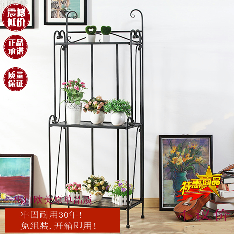 阳台花架置物架欧式牢固折叠铁艺展示架货架立式层架多层书架鞋架在类目 住宅家具, 架类, 花架/花几中 - 来自Buy2taobao.com提供专业的淘宝代购服务