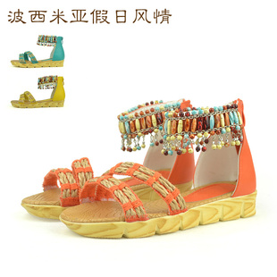  夏季潮女童凉鞋 手工编织鞋 流苏儿童鞋超轻软底韩版儿童凉鞋