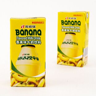  限区包邮韩国进口食品 宾格瑞 香蕉牛奶 香蕉果泥乳饮料 浓200ml
