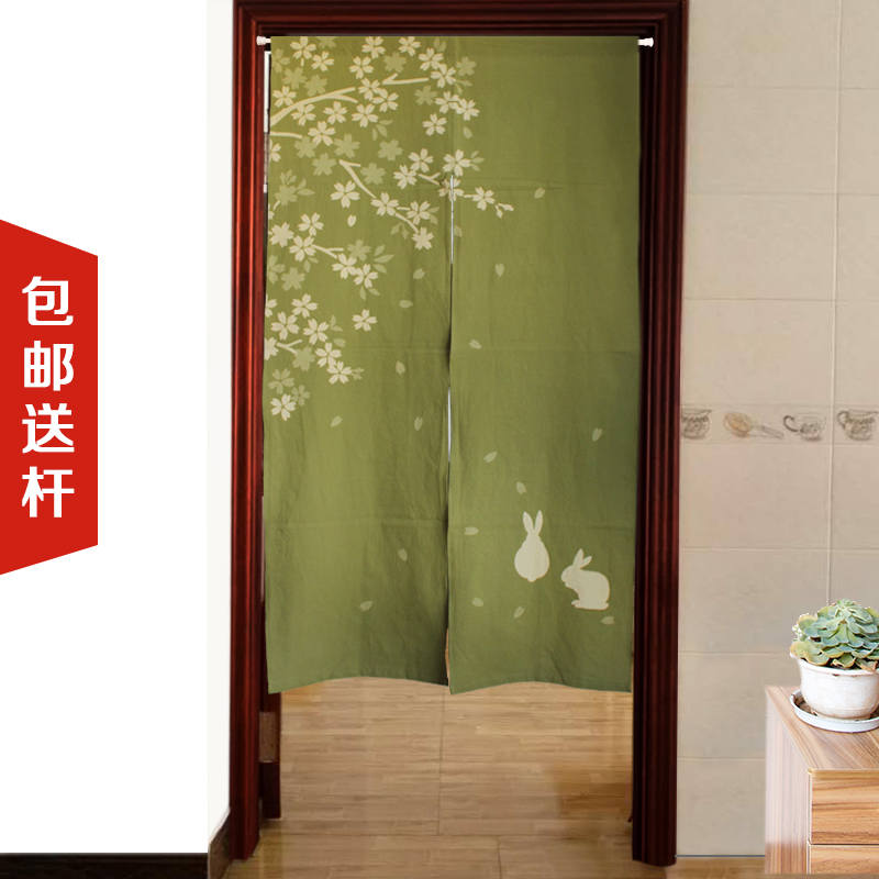 Blue words A gentle wind rabbit door curtain Botany Simple Buddhist mood screen TOILET Room AIR FILTERS Ruinin the Home Fabric , Curtains and curtain accessories , Curtain category - from Buy2taobao.com to provide professional Taobao agent buy service