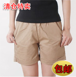  包邮清仓夏季韩版松紧腰宽松休闲全棉短裤子 女装超大码显瘦热裤
