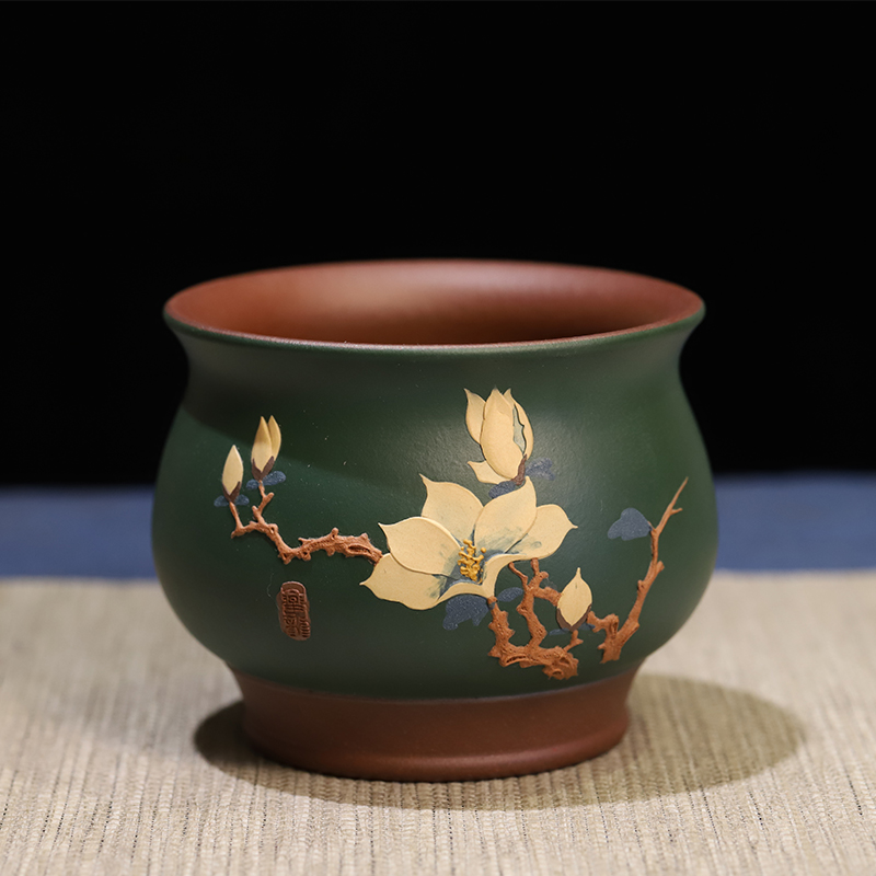 精品紫砂品茗杯主人杯原矿紫砂全手工贴花双色玉兰杯茶杯茶具送礼在类目 餐饮具, 茶具, 茶杯中 - 来自Buy2taobao.com提供专业的淘宝代购服务