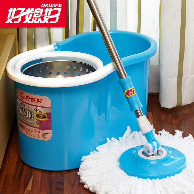 Good wife Mop Dual Drive Bold Stainless steel rotate Mop mop Mop Optional four-colorin the Family/Personal Cleaning Tools , Housework/Floor cleaning equipment , Rotating mop category - from Buy2taobao.com to provide professional Taobao agent buy service