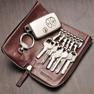 高档专柜正品车钥匙包 男士正品钥匙包女士软头层牛皮拉链 真皮