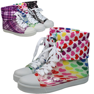  包邮正品海洋鹿时尚雨鞋可爱女大童板鞋棉雨靴水鞋可脱卸保暖雨靴