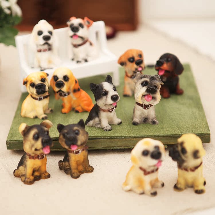 12名仿真犬树脂小狗...