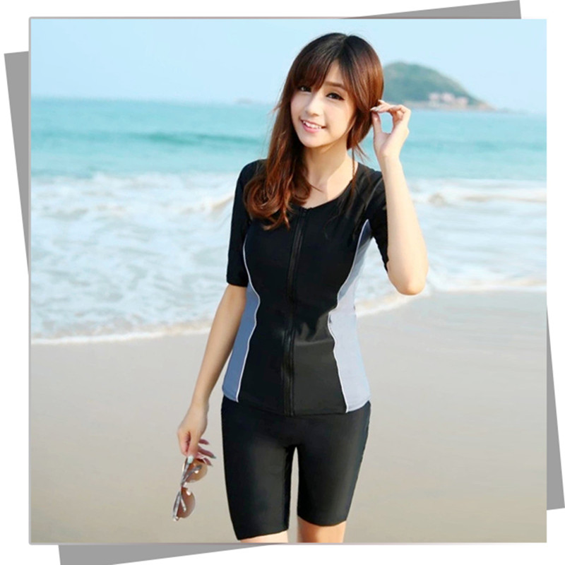 brand Fission Swimsuit conservative Short sleeved motion girl student Show thin Small chest Five point pants Paige Sunscreen Large Swimwearin the Sports/Yoga/Fitness/Fans supplies , Swim , Split swimsuit category - from Buy2taobao.com to provide professional Taobao agent buy service