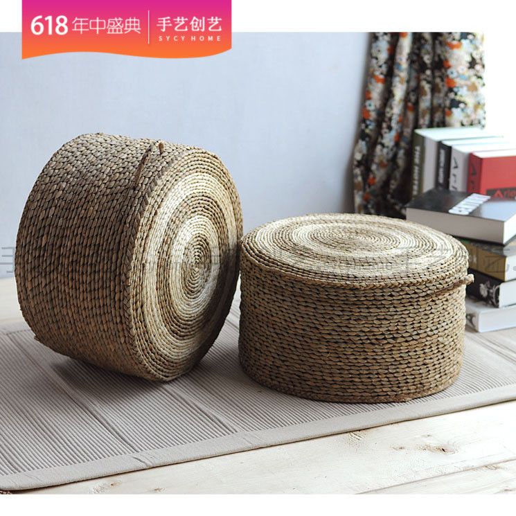 手工水草加厚坐墩坐座垫蒲团手工草编垫子圆瑜伽凳换鞋佛垫休闲凳在类目 居家布艺, 坐垫/椅垫/沙发垫, 蒲团中 - 来自Buy2taobao.com提供专业的淘宝代购服务