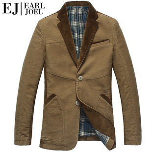  伯爵卓尔男装春装新款 纯棉舒适拼接休闲西服男西装外套 395