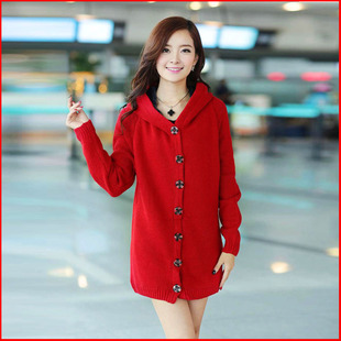 加厚<em>毛衣</em>外套 秋装韩版<em>开衫宽松长款</em>加绒<em>大码</em>