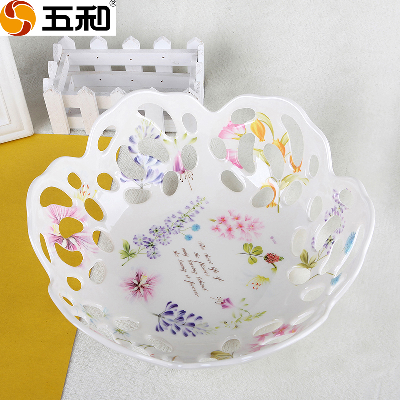 五和密胺镂空沥水果盘零食盘创意家用客厅现代简约水果盆8068在类目 餐饮具, 餐具, 果盆/果盘/果篮中 - 来自Buy2taobao.com提供专业的淘宝代购服务