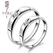 Years S925 sterling silver imprint pure love couple rings can be engraved diamond ring silver ring