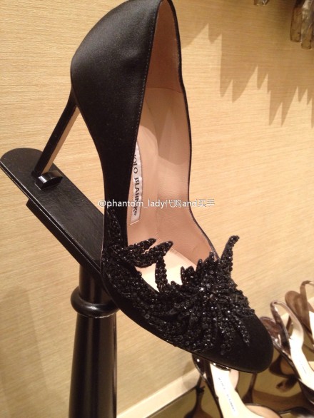 manolo blahnik 黑天鹅 black swan 缎面宝石高跟鞋 折扣预售-淘宝网