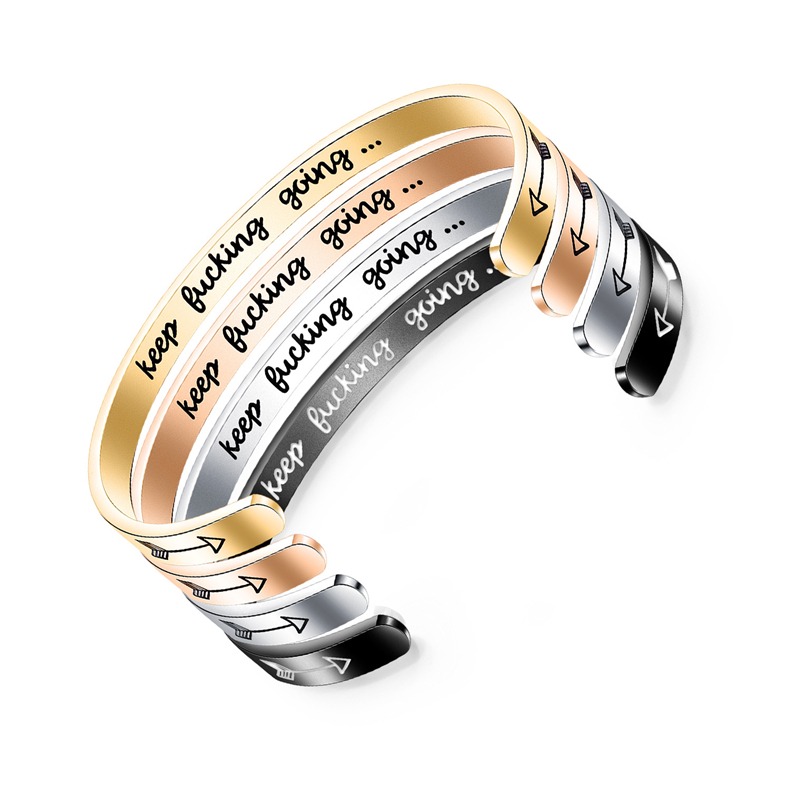 Encouraging gifts Inspirational bracelet keep Bucking going Continue Strive Titanium Arrow Braceletin the Accessories/Fashion Jewelry, Bracelet category - from Buy2taobao.com to provide professional Taobao agent buy service