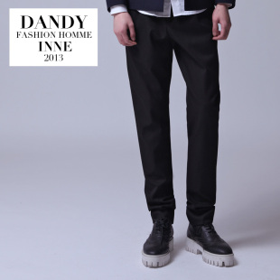  【春款限量版】dandyinne进口纯羊毛黑色修身男士西裤男DY