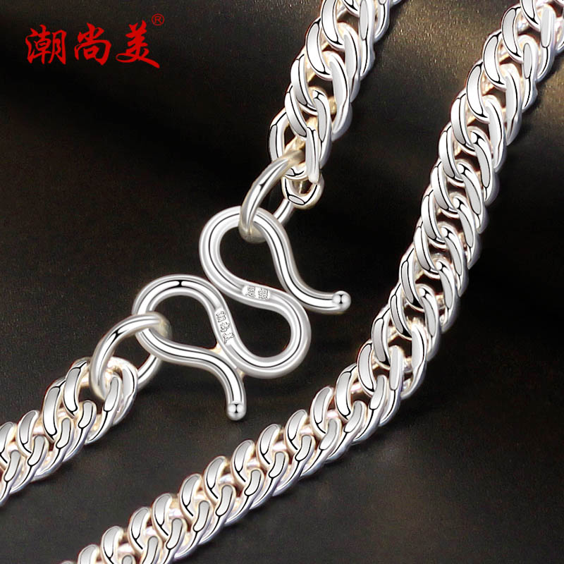 Naomi tide Sterling Silver Necklace man Whip chain Korean Edition Trendsetter Silver Chain Retro personality Silver ornament support customizedin the Accessories/Fashion Jewelry, Necklace category - from Buy2taobao.com to provide professional Taobao agent buy service
