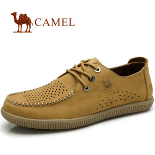  camel骆驼男鞋 正品真皮牛皮 打孔透气 日常休闲舒适 时尚潮流夏