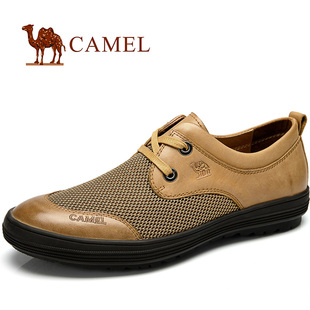  camel 骆驼男鞋 真皮正品 夏 透气日常休闲鞋子 韩版时尚潮流