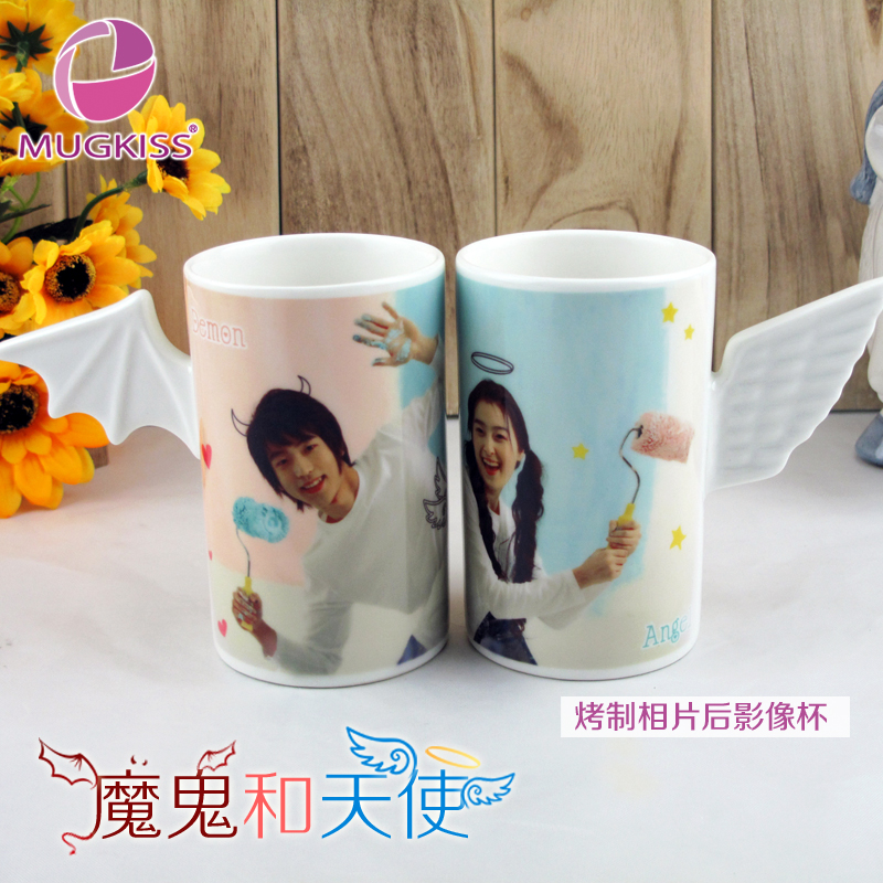 天之翼 相片情侣对杯 创意结婚陶瓷水杯子 套装马克杯婚庆新品 天之翼 相片情侣对杯 创意结婚陶瓷水杯子 套装马克杯婚庆新品