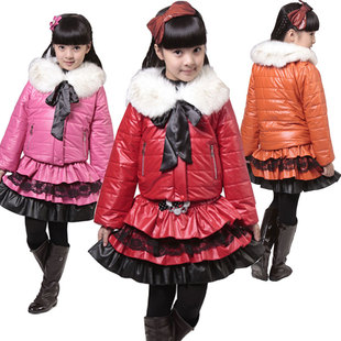  童装女冬款女童连衣裙 儿童套装女童秋冬3件套公主裙子韩版正品