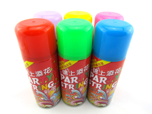  彩喷 喷彩带 婚庆用品庆典派对自喷式泡沫彩条/彩带/喷彩