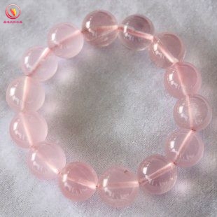  晶通天然水晶 粉水晶手链女旺桃花 粉晶招人缘 开光极品 30天退换