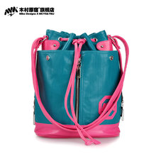 Kimura Harajuku authentic Korean version of the shoulder bag diagonal package female fashion bag shoulder bag bucket bag wave packet