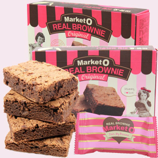  韩国进口 好丽友Market O 巧克力布朗尼蛋糕 80g l零食蛋糕