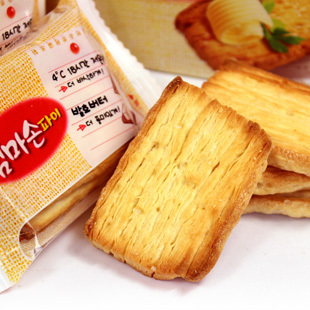  韩国进口零食 乐天妈妈手派饼 手工铁板饼干 奶香味十足 127克