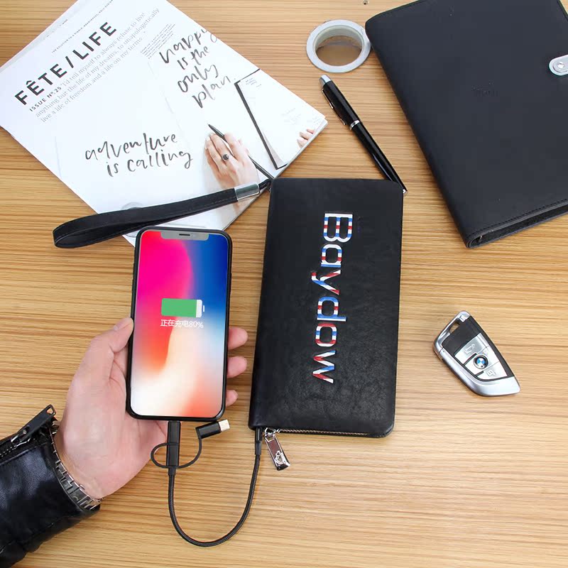 science and technology charge wallet Chaopai Card package mobile phone Wallet one Zipper bag Hand Armpitin the Leather/Lady bags/Men's bag, Wallet category - from Buy2taobao.com to provide professional Taobao agent buy service