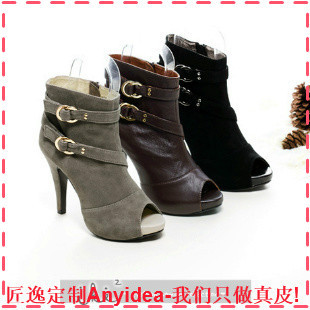 秋季定做梦娇花大码女靴小码女短靴31 32 33