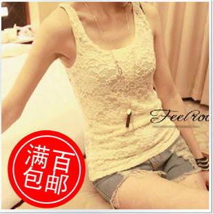  品牌风暴夏天衣服欧洲站女装夏装春装新款甜美蕾丝打底衫背心