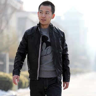  JackJones/杰克琼斯正品 男式外套立领PU夹克21001双色