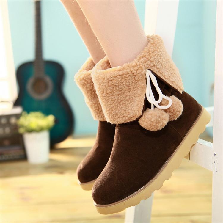 冬靴甜美可爱雪地靴...