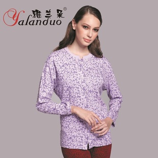 Yalanduo三件包邮中<em>老年</em>人女士纯棉<em>开衫内衣</em> 