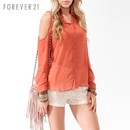 网店畅销 FOREVER21 女装 休闲 FAB镂空肩长袖雪纺衬衫 网店畅销 FOREVER21 女装 休闲 FAB镂空肩长袖雪纺衬衫