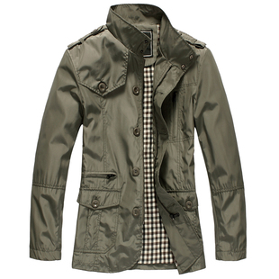  男士夹克男春季新款男装休闲高品质立领肩章修身型薄款jacket